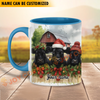 Joycorners Personalized Christmas Farmhouse Holiday Gift Cow Mug