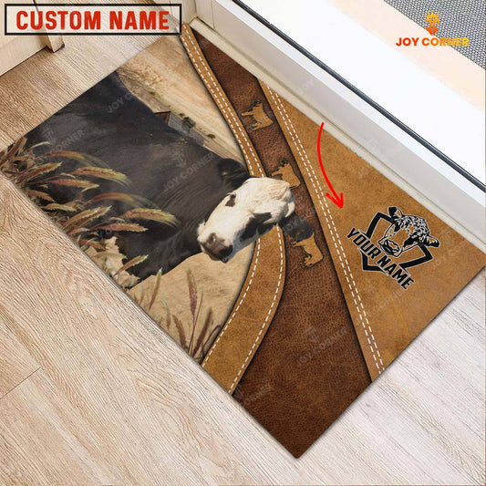 Joycorners Black hereford Personalized - Welcome  Doormat