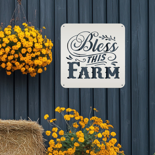 Joycorners Bless This Farm Metal Sign-Home Decor Sign LM0110