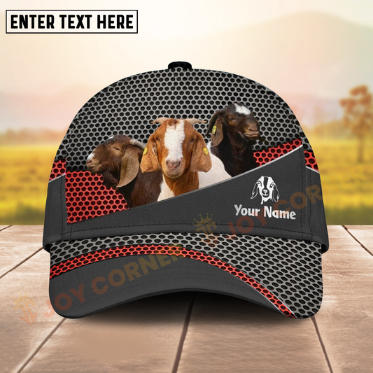 Joycorners Boer Goat Ranch Style Metal Pattern Mesh 3D Cap Personalized Name Cap