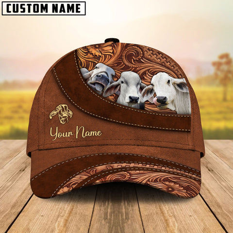 Joy Corners Brahman Farm Life Beauty Leather Pattern Customized 3D Cap