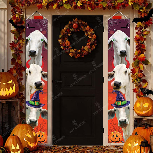 Joycorners Brahman Cattle Halloween Porch Banner