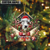 Joycorners Personalized Festive Cow Farm Envelope Acrylic Ornament (14 Breed Options)