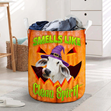 Joycorners Halloween Brahman Cattle Pumpkin Laundry Basket