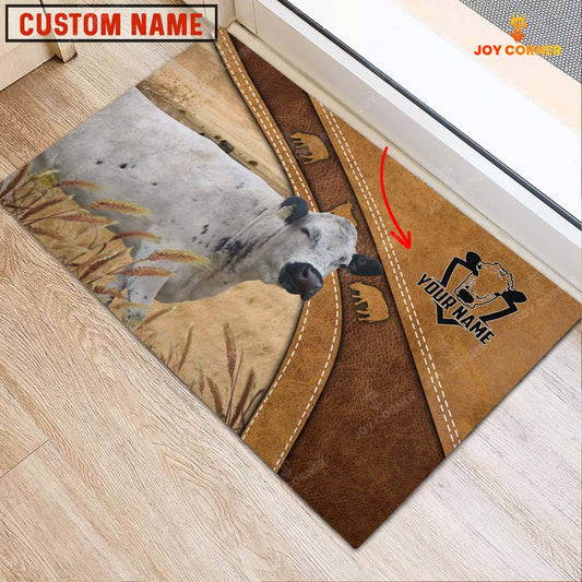 Joycorners British White Park Personalized - Welcome Brown Doormat