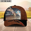 Joycorners Custom Name Charolais Brown Black Leather Pattern Cap For Lucia