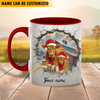 Joycorners Brown Swiss Personalized Name Christmas Farmyard Mug
