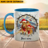 Joycorners Brown Swiss Personalized Name Christmas Farmyard Mug