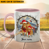Joycorners Brown Swiss Personalized Name Christmas Farmyard Mug