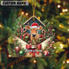 Joycorners Personalized Festive Cow Farm Envelope Acrylic Ornament (14 Breed Options)