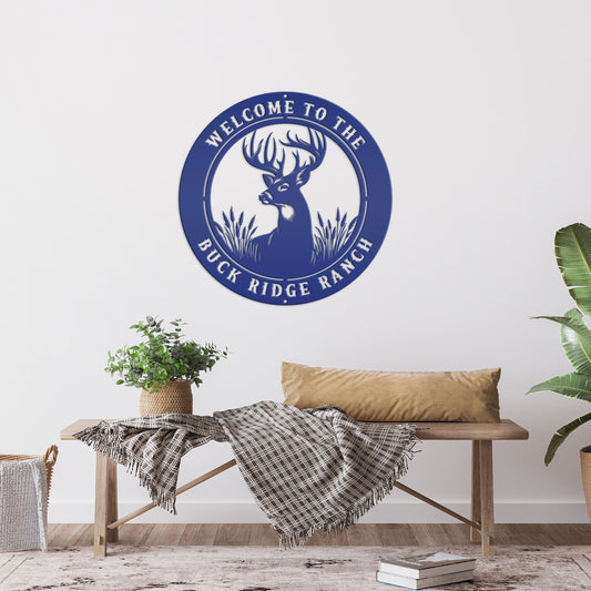 Joycorners Rustic Deer Metal Sign - Outdoor Hunting Decor - Unique Cabin Wall Hanging - Country Farmhouse Wall Art - Personalized Signs - Gift for Dad LM0110