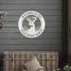 Joycorners Rustic Deer Metal Sign - Outdoor Hunting Decor - Unique Cabin Wall Hanging - Country Farmhouse Wall Art - Personalized Signs - Gift for Dad LM0110
