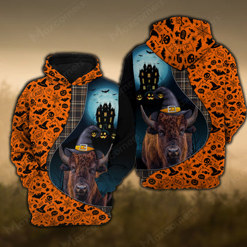 Joy Corners Buffalo  Castle Halloween Pattern 3D Hoodie