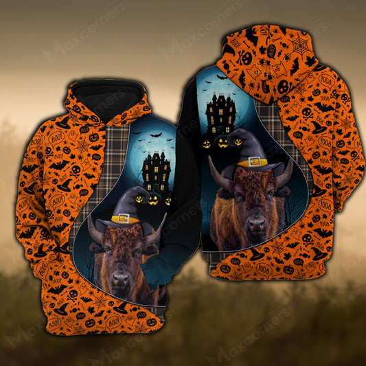 Joy Corners Buffalo  Castle Halloween Pattern 3D Hoodie