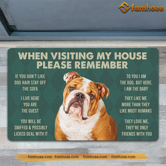 Joycorners Bulldogs Dog Doormat, Please Remember I Live Here Gift For Dog Lovers, Housewarming Gift, Dog Decor LM0210