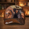 Joycorners Personalized Horse Dark Brown Carving Leather Style Cap (9 Breeds)