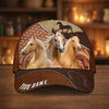 Joycorners Personalized Horse Dark Brown Carving Leather Style Cap (9 Breeds)