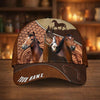 Joycorners Personalized Horse Dark Brown Carving Leather Style Cap (9 Breeds)