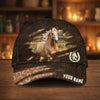Joycorners Personalized Horse Horseshoe Pattern Dark Brown Leather Style Cap (9 Breeds)