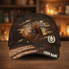 Joycorners Personalized Horse Horseshoe Pattern Dark Brown Leather Style Cap (9 Breeds)