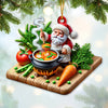 Joycorners Custom Name Chef Santa Ornament, Christmas Gift for Cooking Lover5 2D Flat LM2111