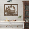 Joycorners Personalized Cabin with Deer Welcome Metal Sign LM0110