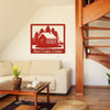 Joycorners Personalized Cabin with Deer Welcome Metal Sign LM0110