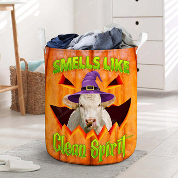 Joycorners Halloween Charolais Cattle Pumpkin Laundry Basket