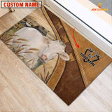Joycorners Charolais No Horn Personalized - Welcome  Doormat