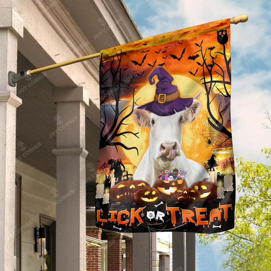 Joycorners Happy Halloween Charolais Lick Or Treat 3D Printed Flag