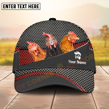 Joycorners Chicken Ranch Style Metal Pattern Mesh 3D Cap Personalized Name Cap