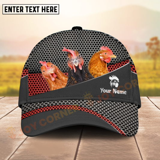 Joycorners Chicken Ranch Style Metal Pattern Mesh 3D Cap Personalized Name Cap