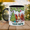 Joycorners Chicken Christmas Personalized Name Two Tone Mug