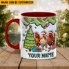 Joycorners Chicken Christmas Personalized Name Two Tone Mug