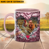 Joycorners Chicken Couple Personalized Name Two Tone Mug