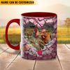 Joycorners Chicken Couple Personalized Name Two Tone Mug