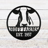 Joycorners Personalized Cow Farm with Established Date Metal Sign-Custom Cow Decor-Signage LM0110