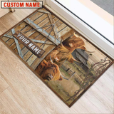 Joycorners Highland Barn Custom Name Doormat