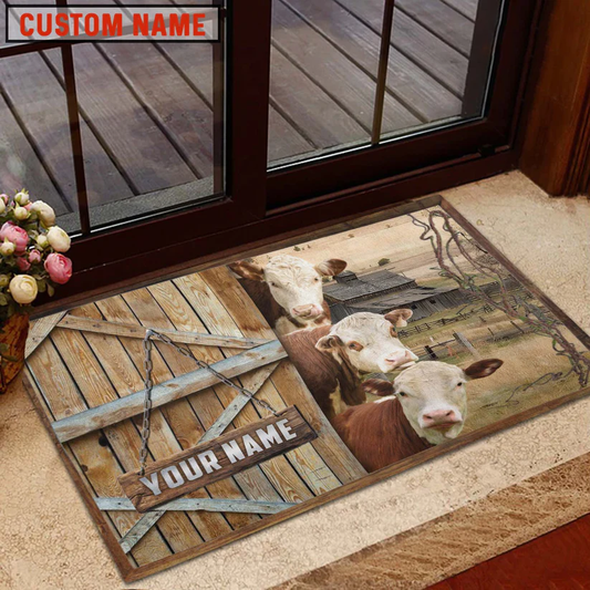 Joycorners Hereford Barn Custom Name Doormat