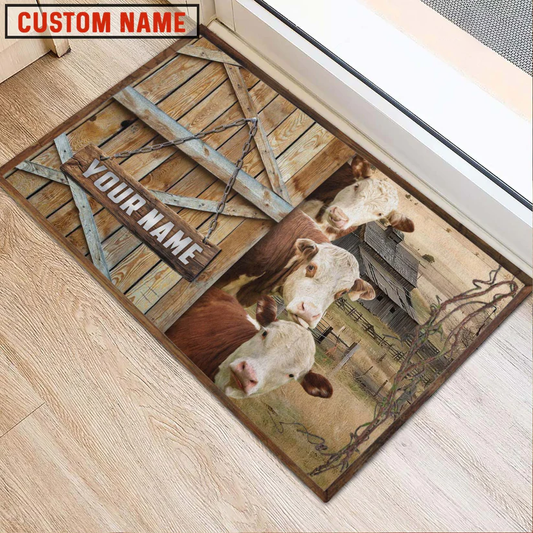 Joycorners Hereford Barn Custom Name Doormat