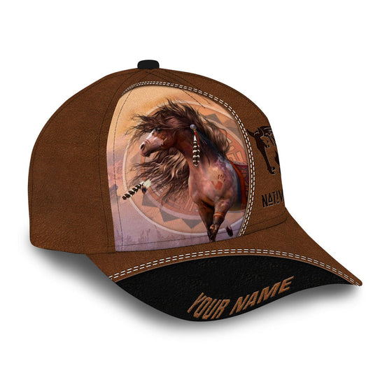 Personalized native american horse leather pattern cap