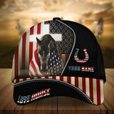 Personalized patriot horse cross american flag cap