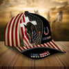 Personalized patriot horse cross american flag cap