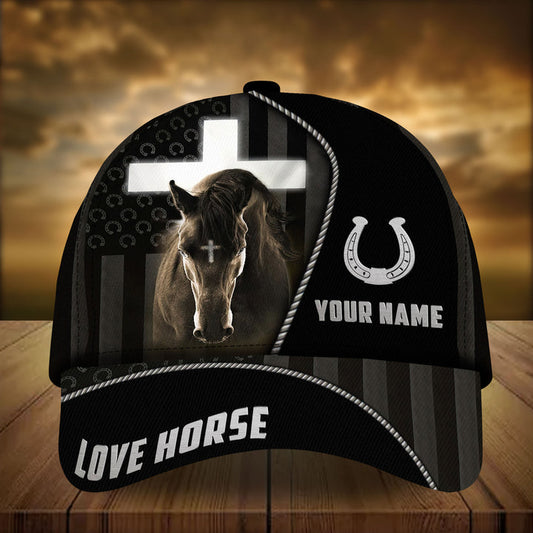 Personalized jesus and black horse pattern cap