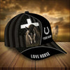 Personalized jesus and black horse pattern cap