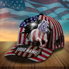 Personalized cracked Us flag horse cross american flag cap