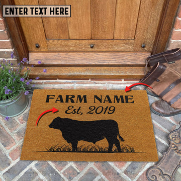 Joycorners Angus Custom Farm Name Custom Year Coir Doormat