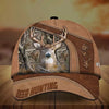 Joycorners Premium Brown Printed Deer Hunting Personalized 3D Hat