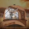 Joycorners Premium Brown Printed Deer Hunting Personalized 3D Hat