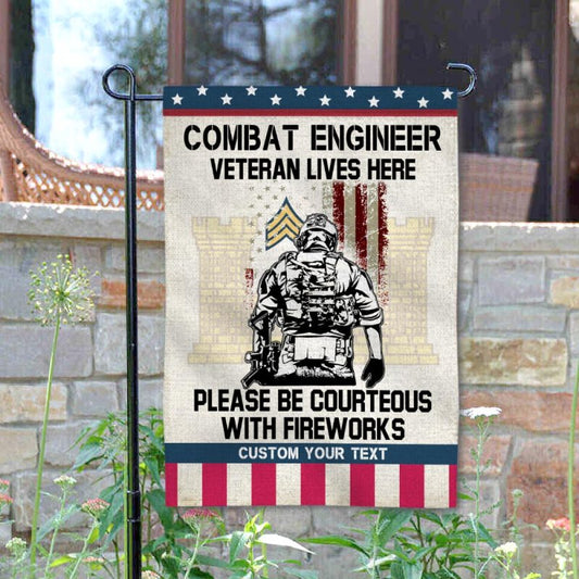Joycorners Army Veteran Lives Here Patriotic Garden Flag #MT28